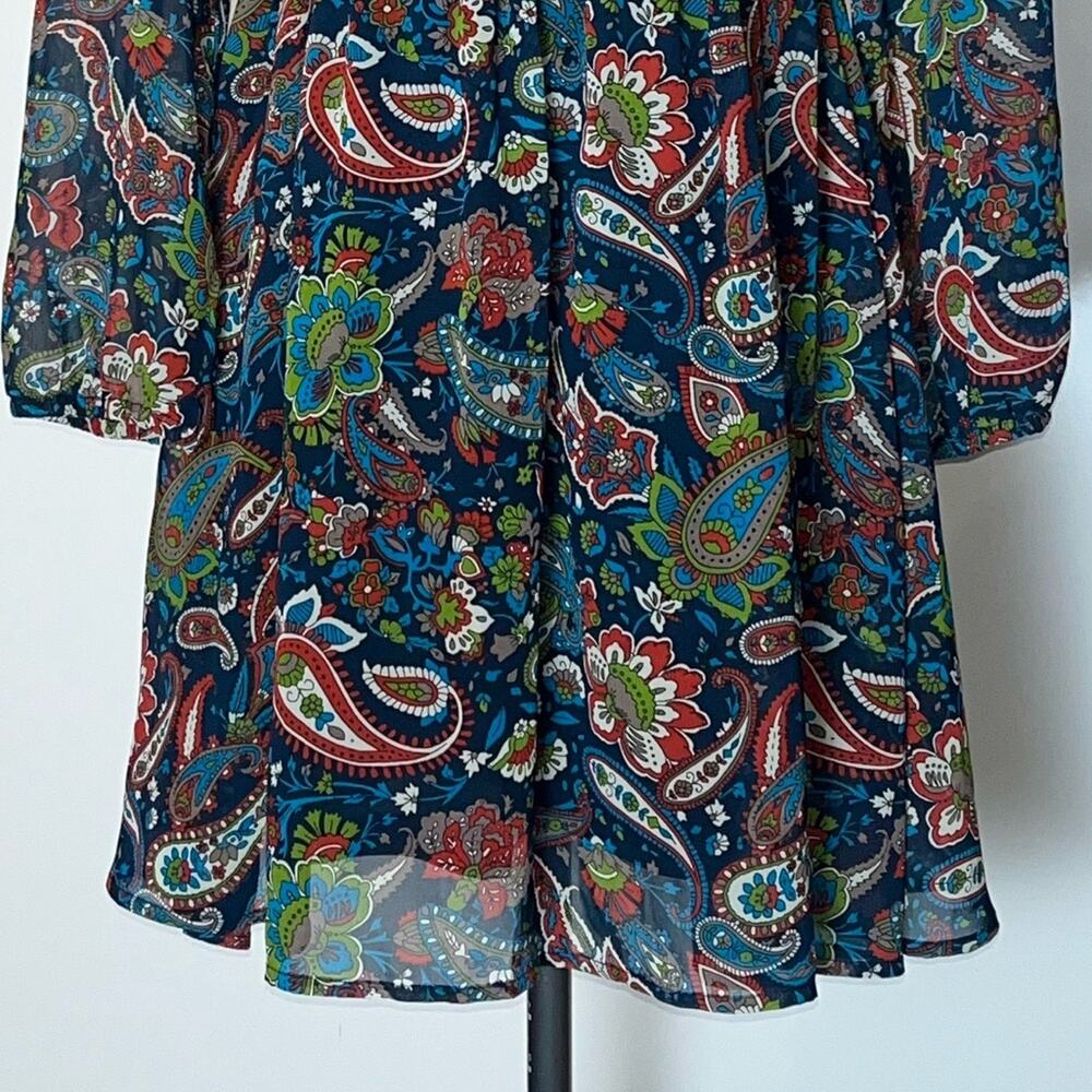 Flying Tomato Boho Mini Empire Waist Paisley Dress Size XS multi color - Picture 14 of 16